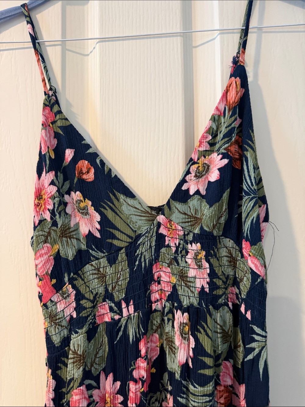 Floral Navy Maxi Dress with Pink & Green Print - Picture 3 of 9